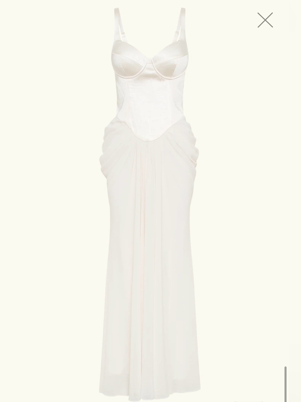 MESHKI Leila Satin Corset Maxi Dress In Ivory